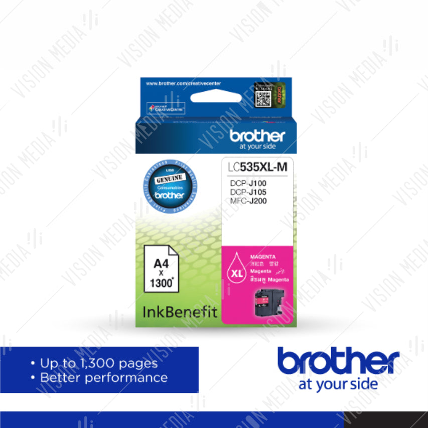 BROTHER MAGENTA INK CARTRIDGE (LC-535XLM)