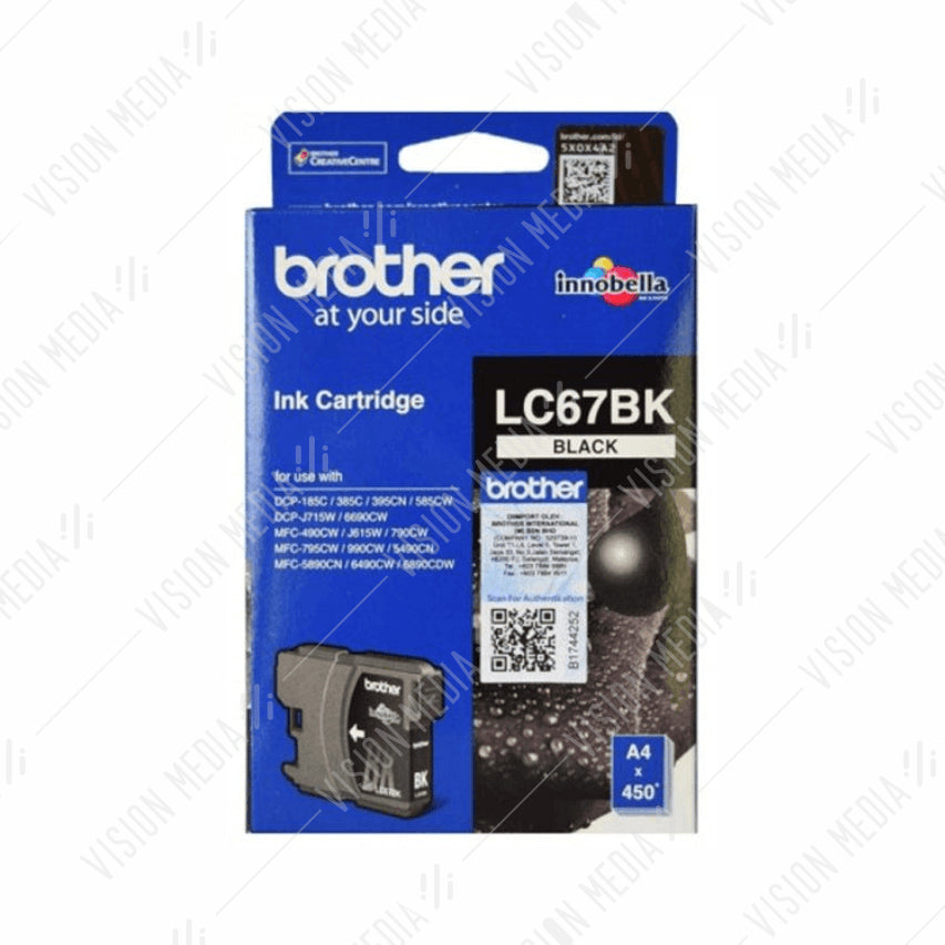 BROTHER BLACK INK CARTRIDGE (LC-67BK)