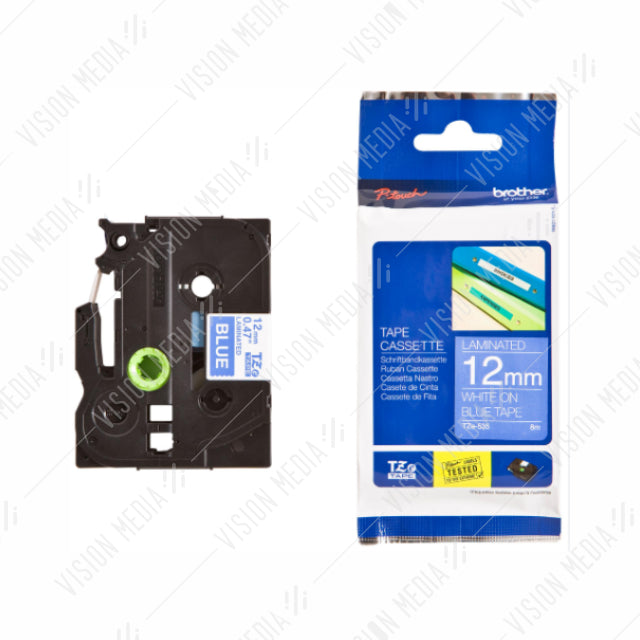 BROTHER WHITE ON BLUE TZE TAPE 12MM (TZE-535)