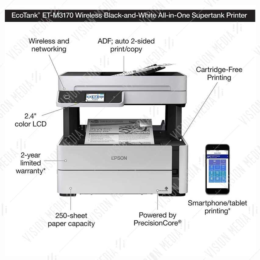 EPSON ECOTANK MONOCHROME WI-FI ALL-IN-ONE INK TANK PRINTER (M3170)