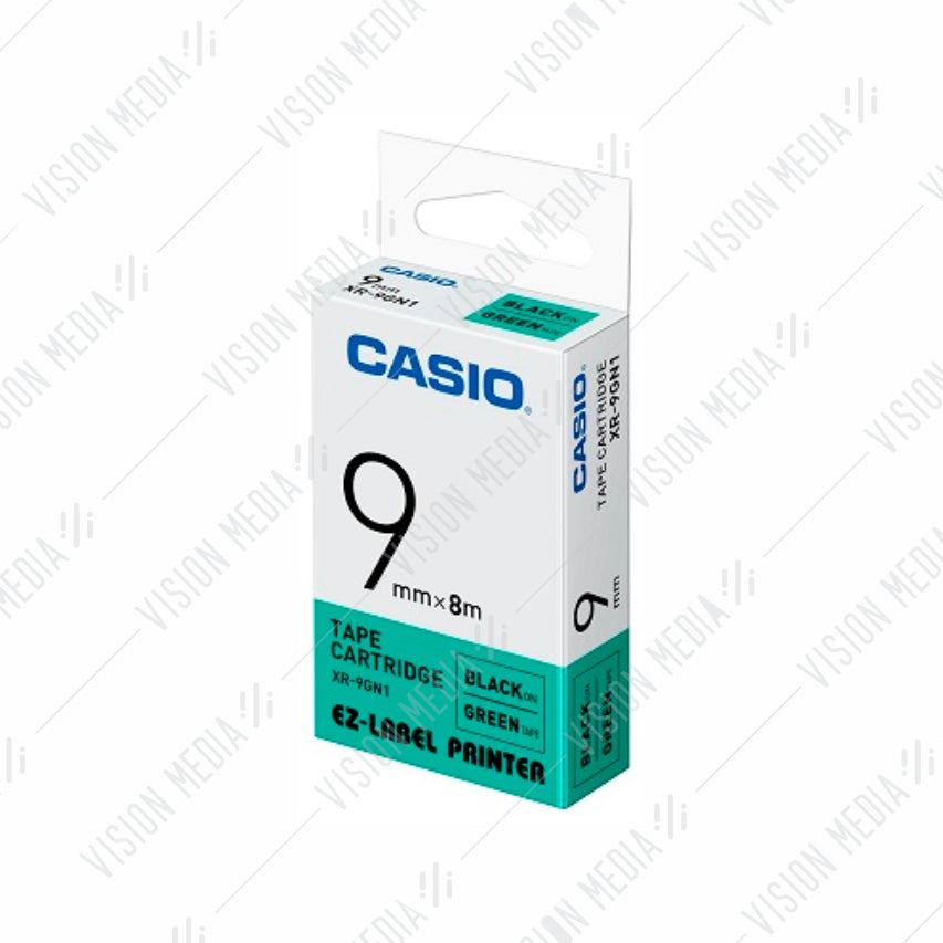 CASIO EZ-LABEL 9MM BLACK ON GREEN (XR-9GN1)
