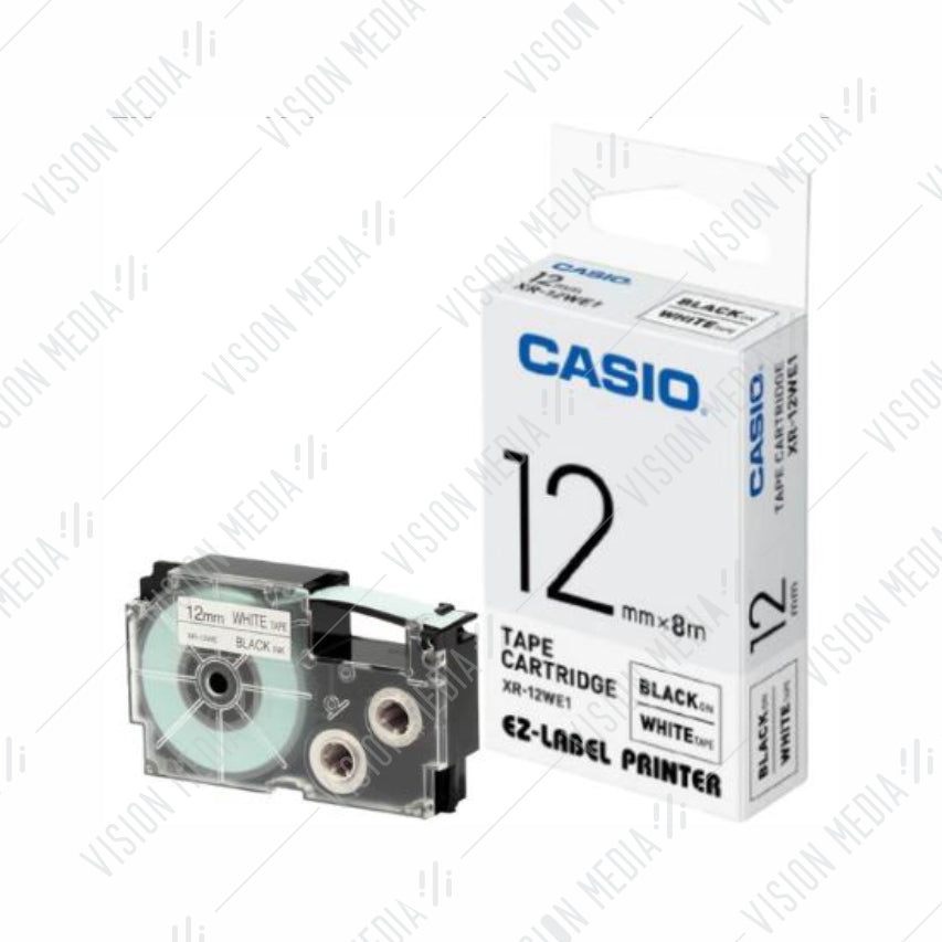 CASIO EZ-LABEL 12MM BLACK ON WHITE (XR-12WE1)