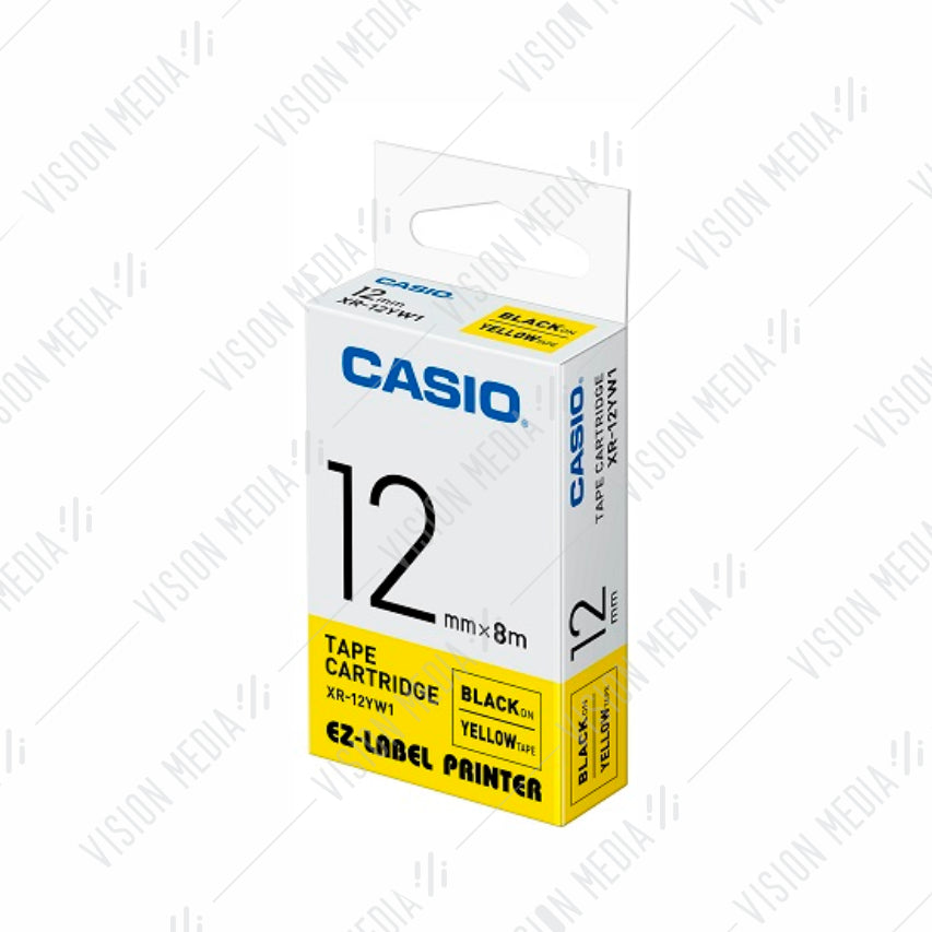 CASIO EZ-LABEL 12MM BLACK ON YELLOW (XR-12YW1)