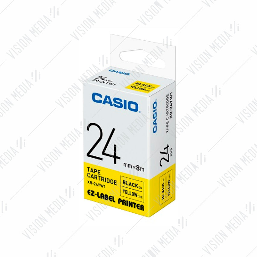 CASIO EZ-LABEL 24MM BLACK ON YELLOW (XR-24YW1)