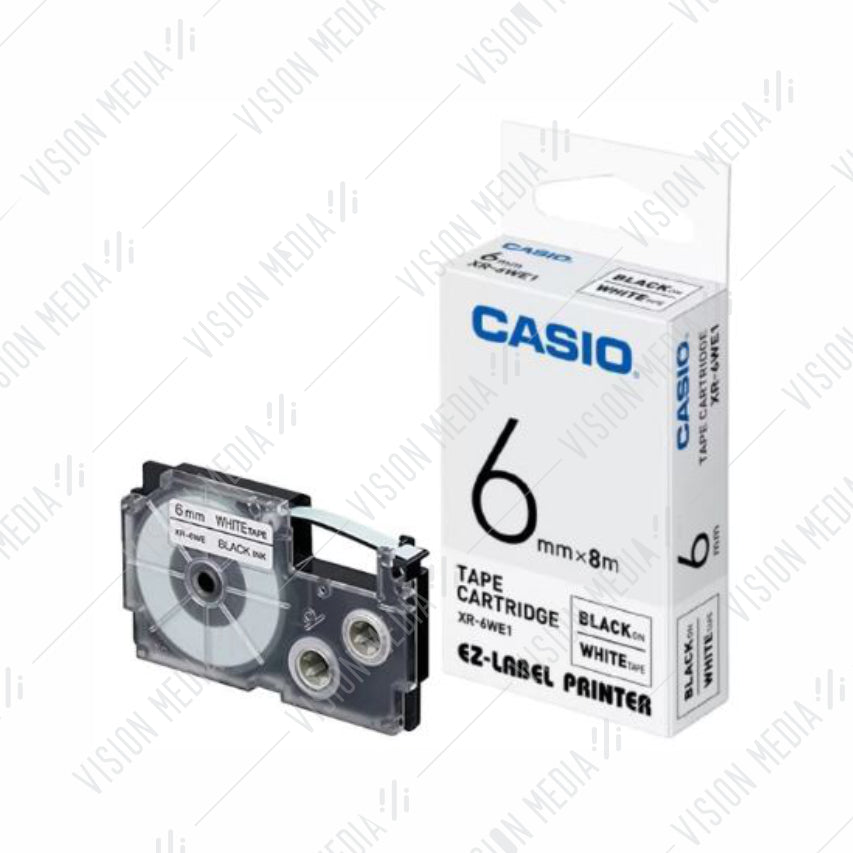 CASIO EZ-LABEL 6MM BLACK ON WHITE (XR-6WE1)