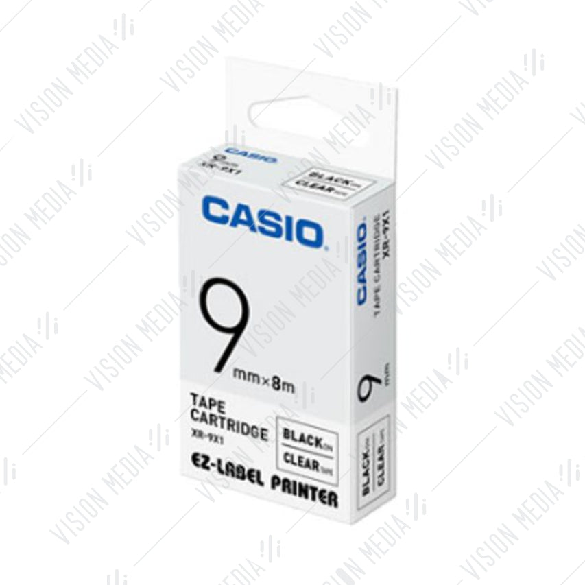 CASIO EZ-LABEL 9MM BLACK ON CLEAR (XR-9X1)