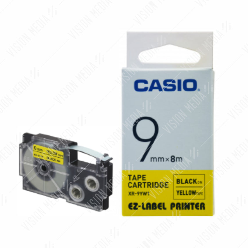 CASIO EZ-LABEL 9MM BLACK ON YELLOW (XR-9YW1)