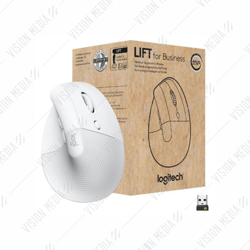 LOGITECH LIFT VERTICAL ERGONOMIC MOUSE FOR BUSINESS (OFF-WHITE)