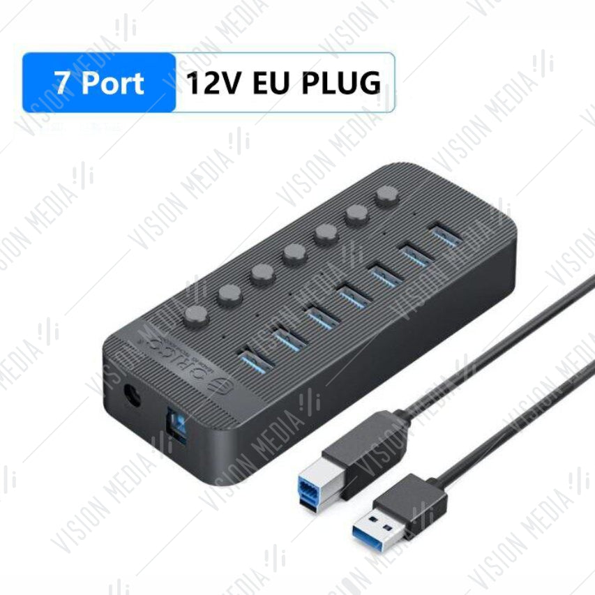 ORICO 7 PORT USB 3.0 HUB WITH POWER SWITCH (CT2U3-7AB)