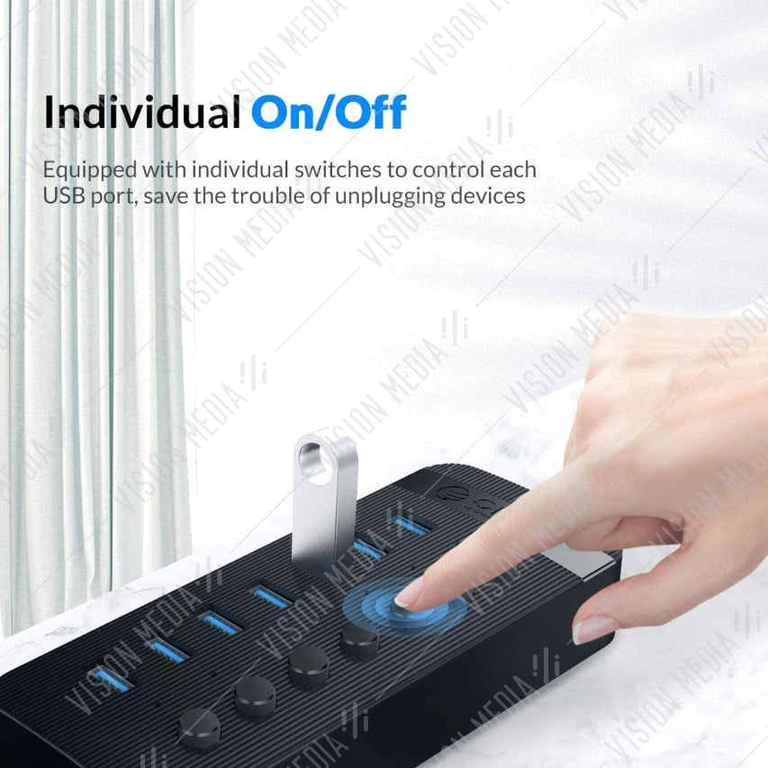 ORICO 7 PORT USB 3.0 HUB WITH POWER SWITCH (CT2U3-7AB)
