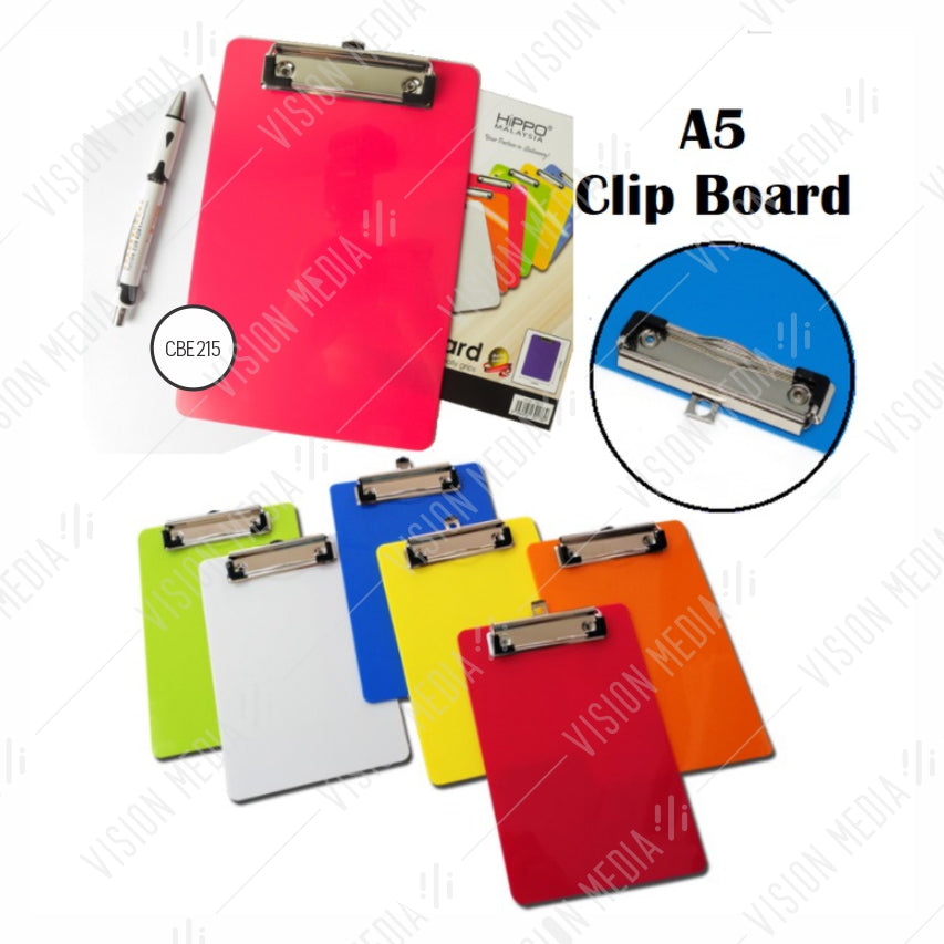 HIPPO COLOUR CLIPBOARD A5 SIZE (CB215)