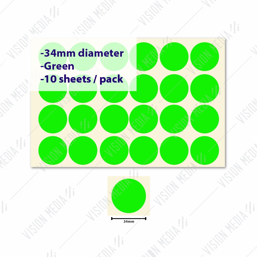 LABEL STICKER ROUND 34MM