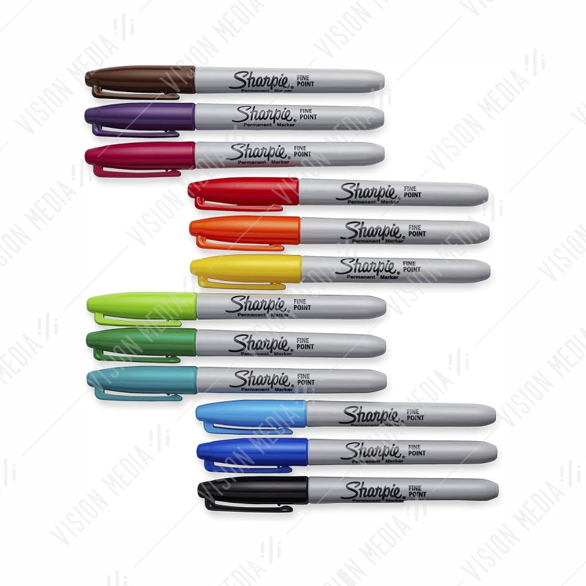 SHARPIE FINE PERMANENT MARKER COLOUR SET 12 COLORS (30075PP)