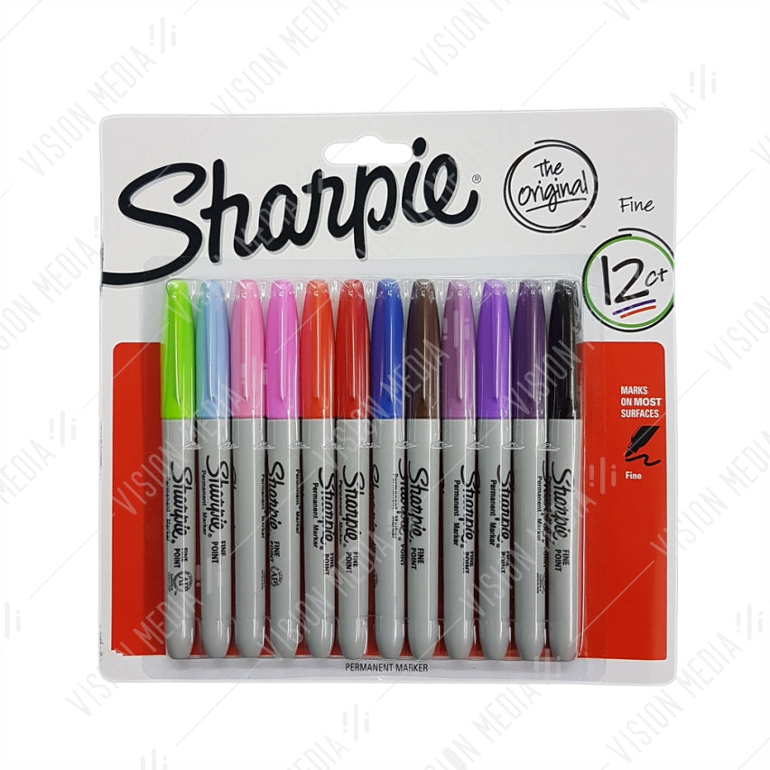 SHARPIE FINE PERMANENT MARKER COLOUR SET 12 COLORS (30075PP)