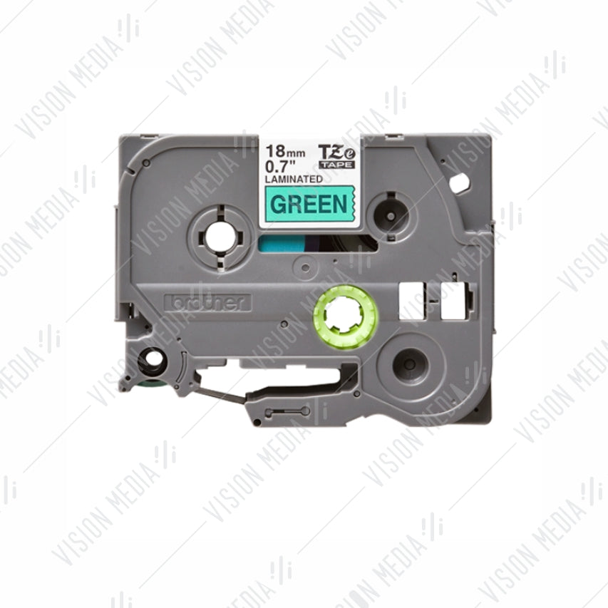 BROTHER BLACK ON GREEN TZE TAPE 18MM (TZE-741)