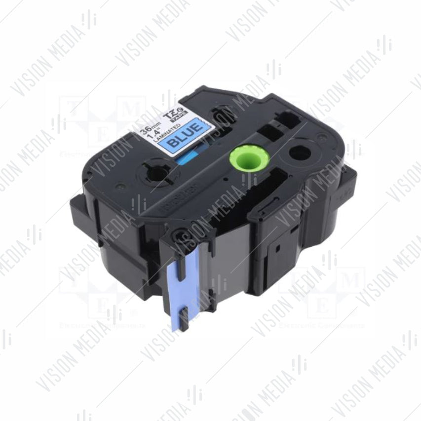 BROTHER BLACK ON BLUE TZE TAPE 36MM (TZE-561)