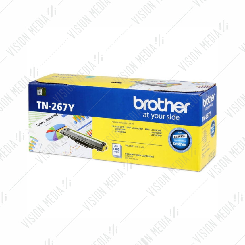 BROTHER HIGH CAPACITY YELLOW TONER CARTRIDGE (TN-267Y)