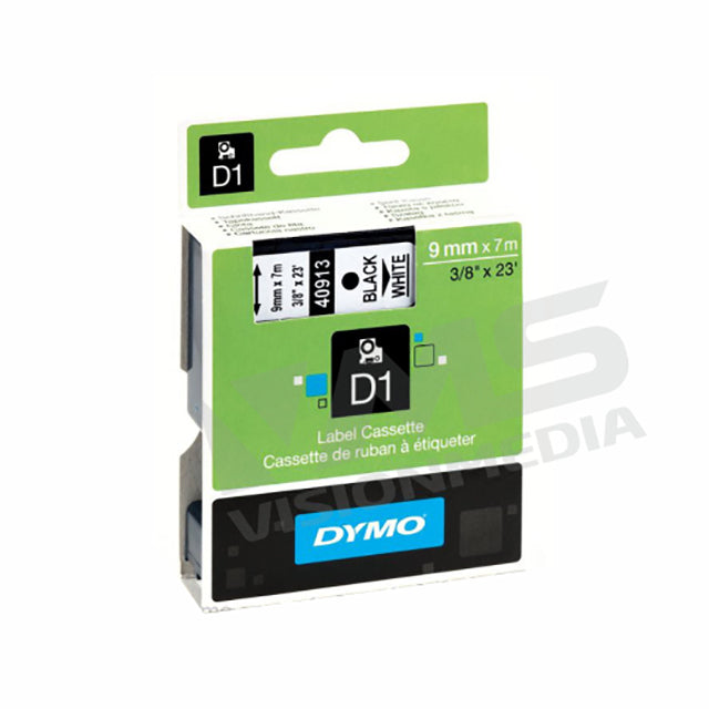 DYMO D1 TAPE 9MM X 7M BLACK ON WHITE (S0720680)
