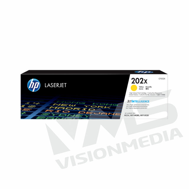 HP 202X HIGH YIELD YELLOW TONER CARTRIDGE (CF502X)