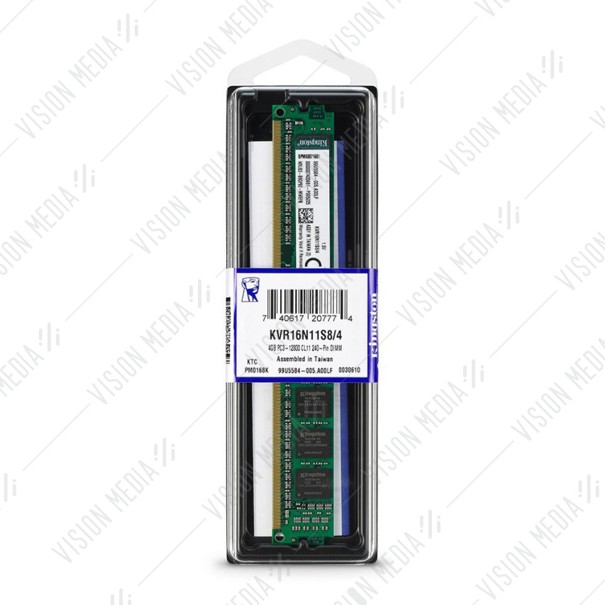 KINGSTON 4GB DDR3 PC3-12800 1600MHZ DIMM (KVR16N11S8/4G)