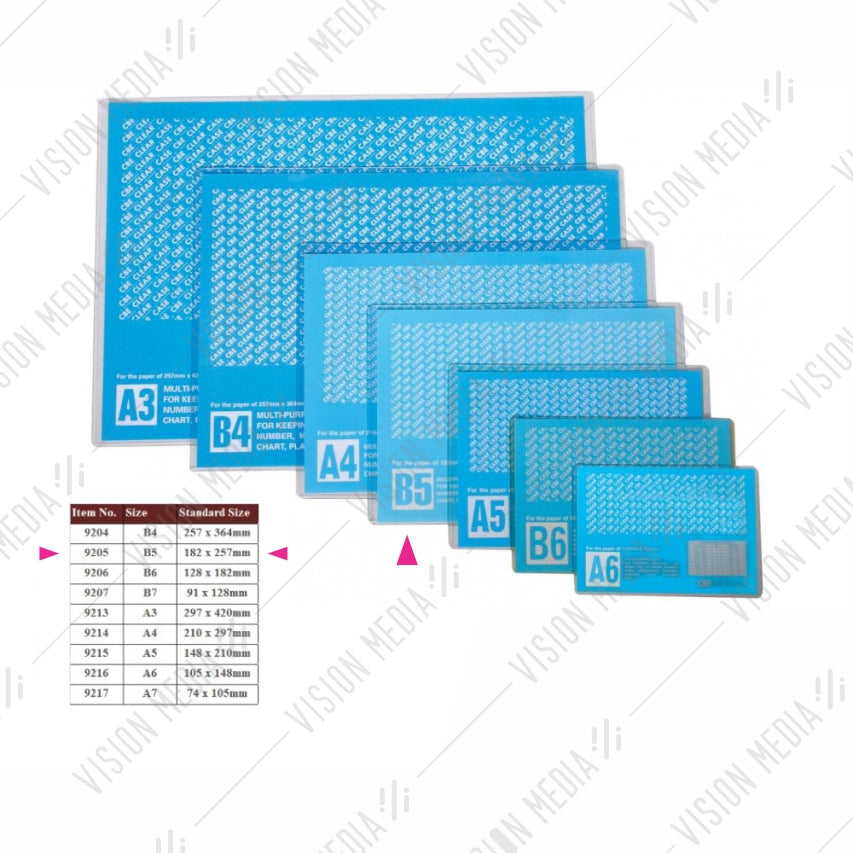 HARD PVC CLEAR CASE B5 (182X257MM) CBE9205