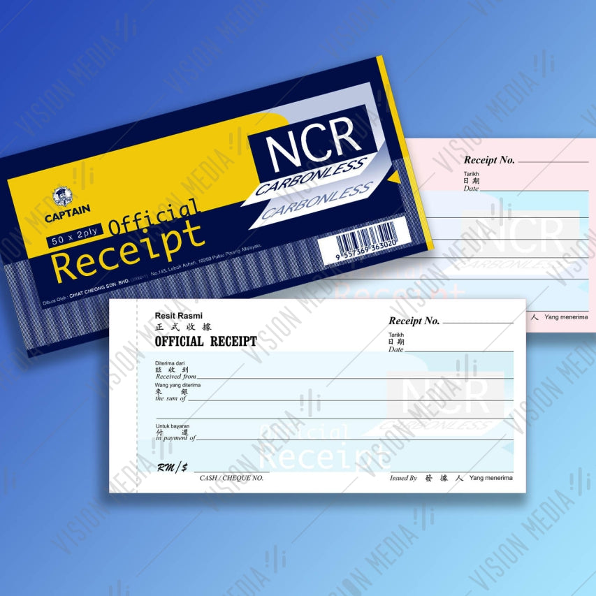CAPTAIN CARBONLESS NCR RECEIPT BOOK 2 PLY (50 SETS)