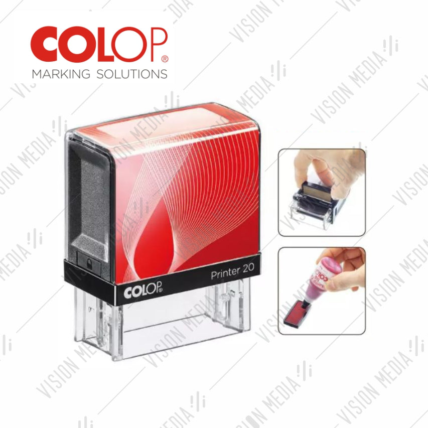 COLOP SELF INKING RUBBER STAMP P20 (13MM X 37MM)