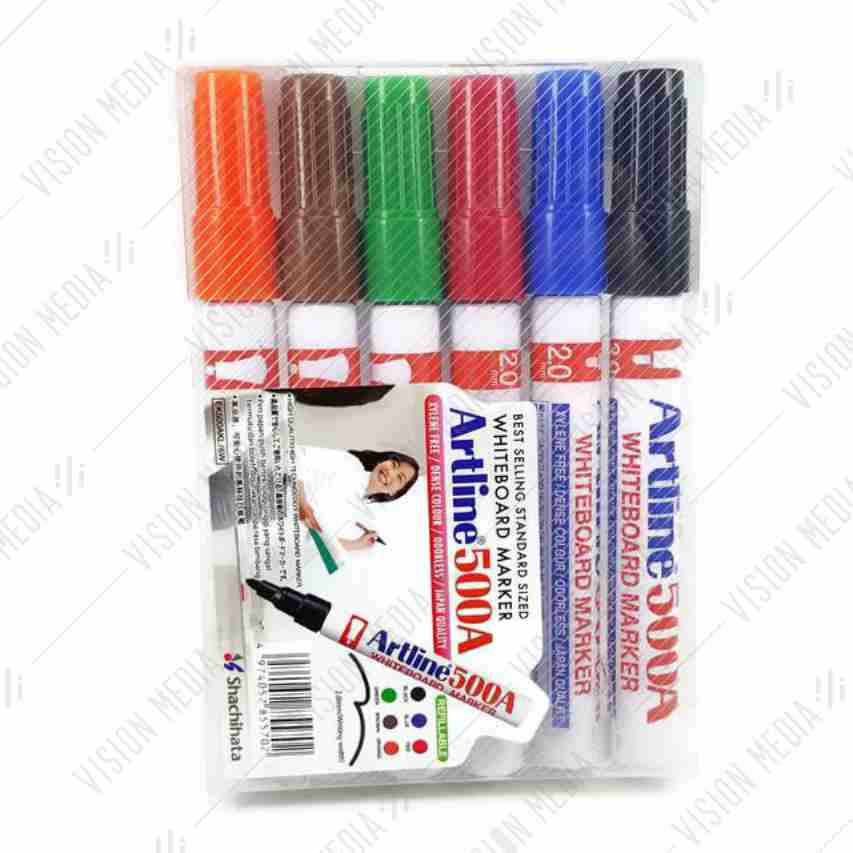 ARTLINE 500A WHITEBOARD MARKER, 6 COLOURS PACK