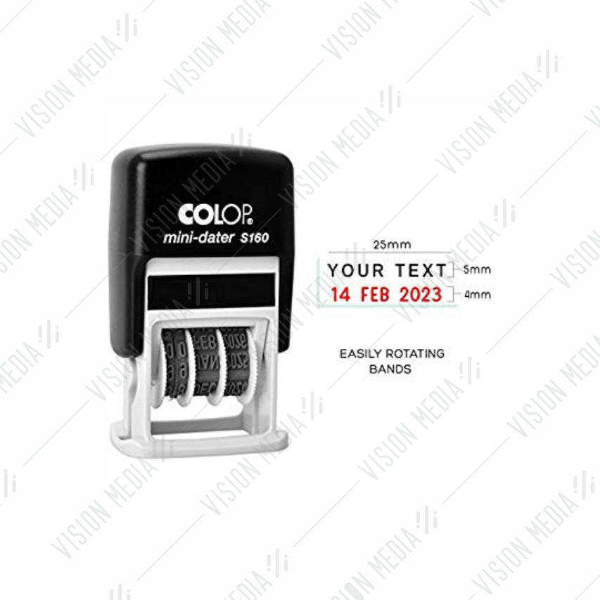 COLOP SELF-INKING 4MM LINE DATE ADJUSTABLE STAMP (S160)