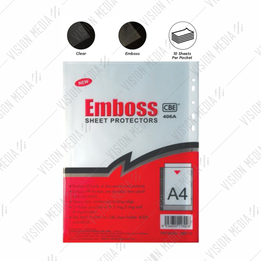 SHEET PROTECTOR-EMBOSS, 11 HOLES, A4 (10 SHTS) (406A)