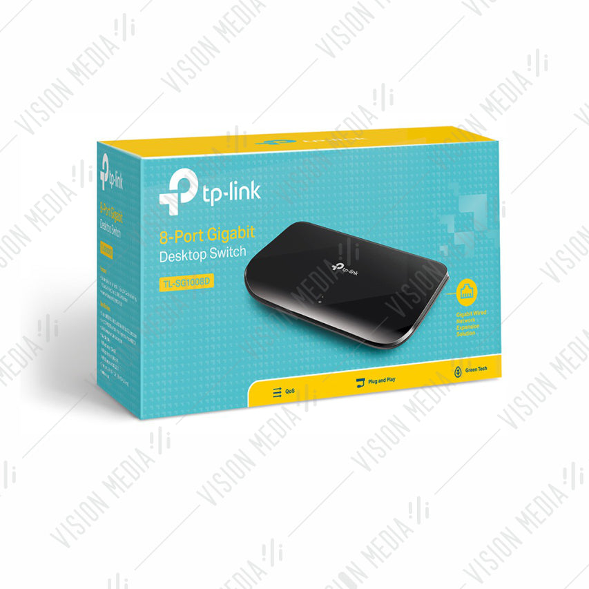 TP-LINK 8 PORT GIGABIT SWITCH 10/100/1000 RJ45 (TL-SG1008D)