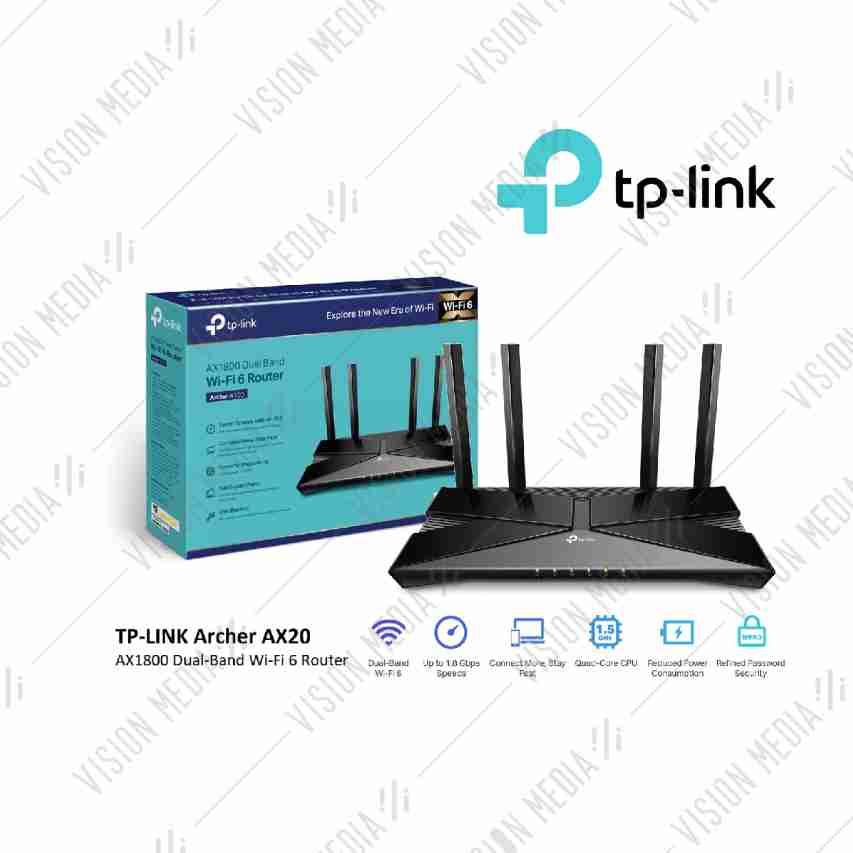 TP-LINK AX1800 DUAL-BAND WI-FI 6 ROUTER (AX20)