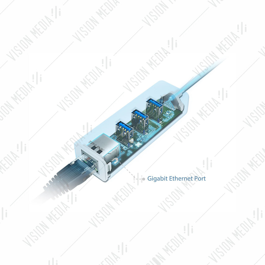 TP-LINK USB 3.0 NETWORK ADAPTER WITH USB HUB (UE330)