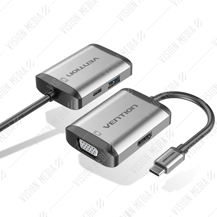 VENTION 4 IN 1 USB TYPE-C TO HDMI/VGA/USB3.0/PD HUB (TFAHB)