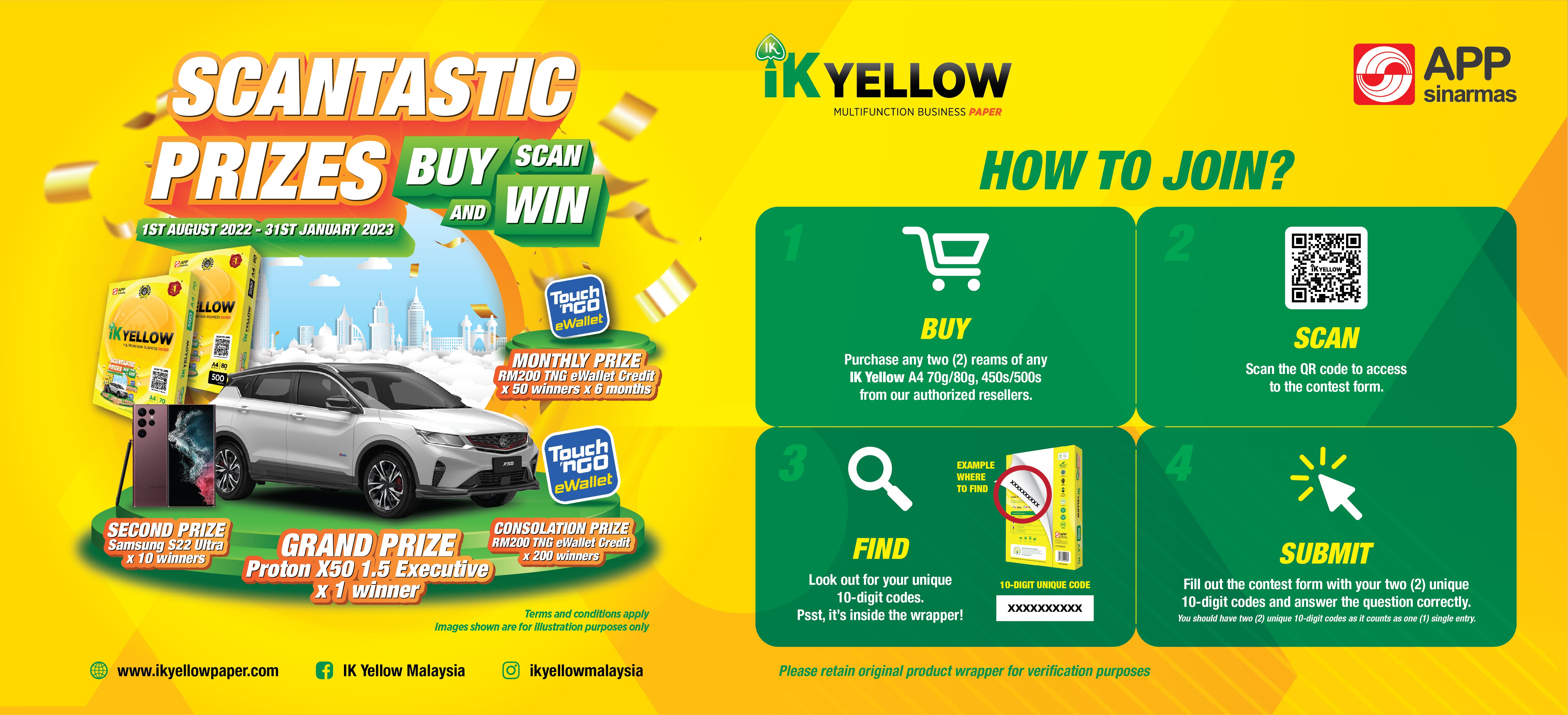 IK YELLOW A4 PAPER LUCKY DRAW