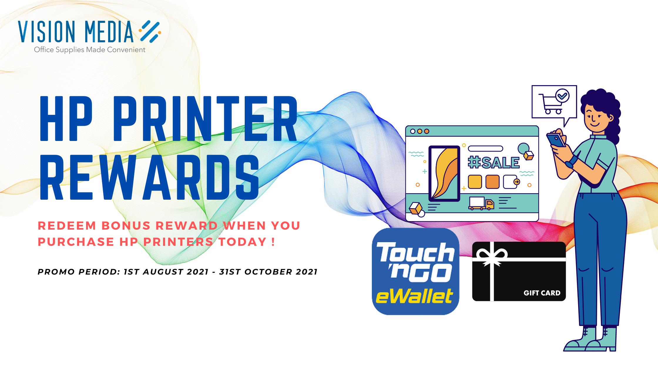 HP PRINTER REWARDS. Free RM80 TnG credit with selected printer purchases !