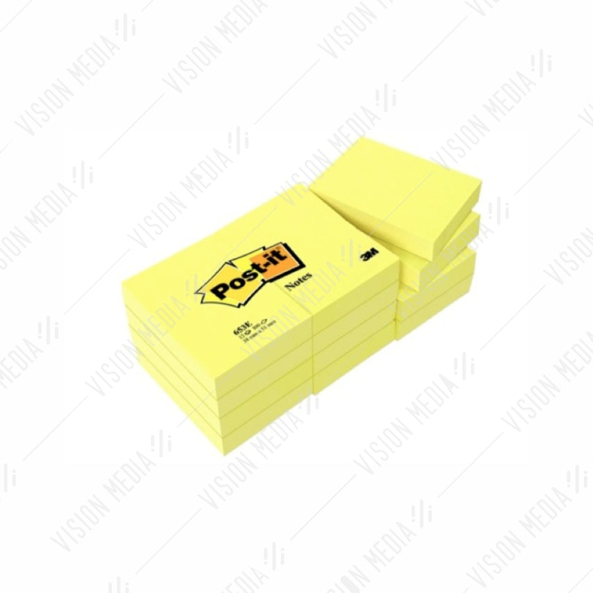 3M POST-IT NOTES 653 YELLOW (1.5" X 2.0") (12 PADS/PACK)