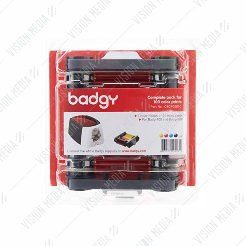 EVOLIS BADGY COLOR RIBBON YMCKO 100 PRINTS (CBGR01) | Vision Media Supplies