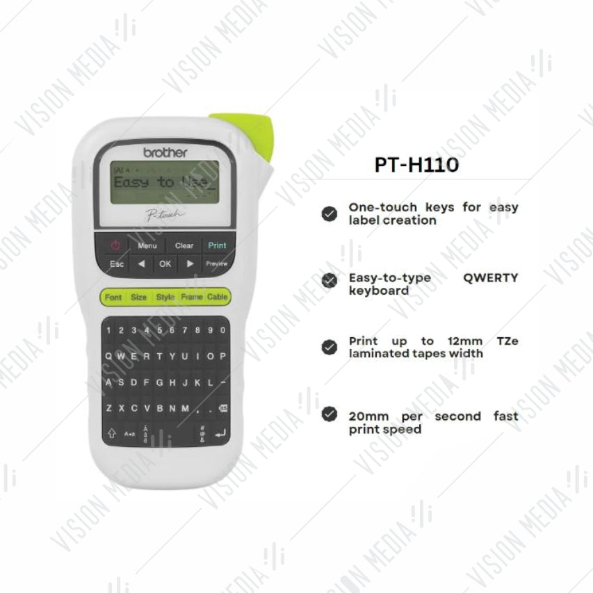 BROTHER HANDHELD PORTABLE LABELING MACHINE (PT-H110)