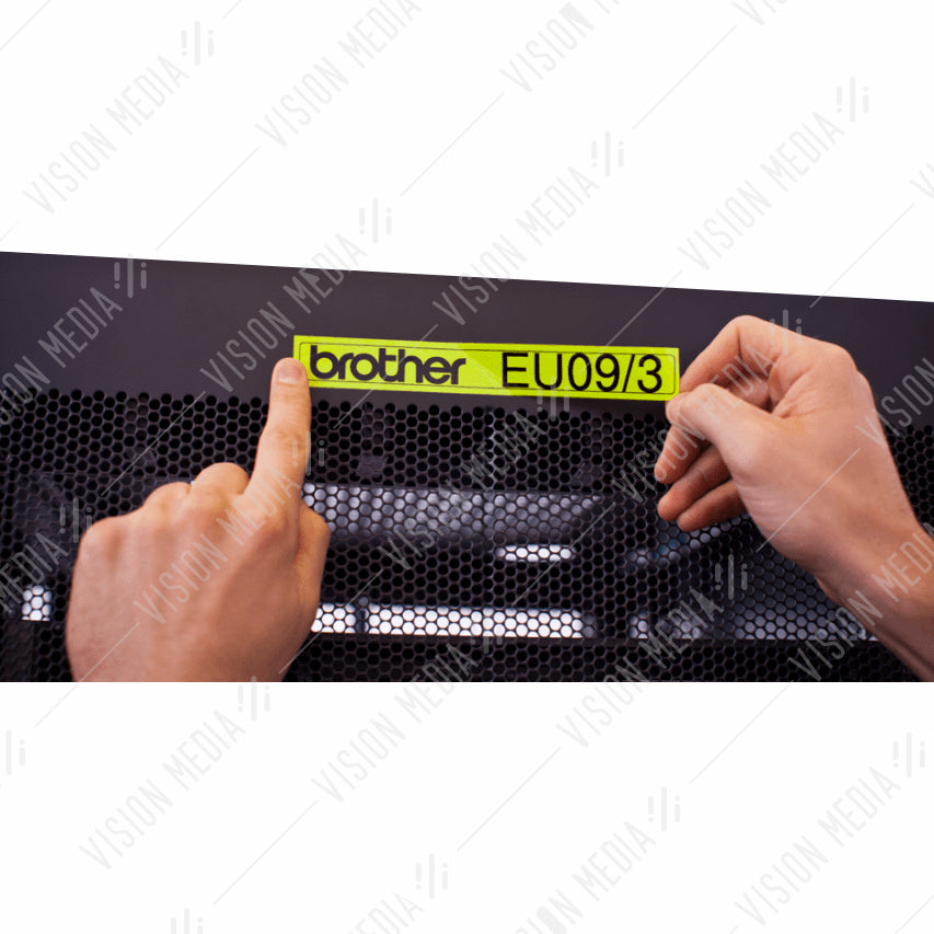 BROTHER  BLACK ON FLUORESCENT YELLOW TZE TAPE 24MM (TZE-C51)