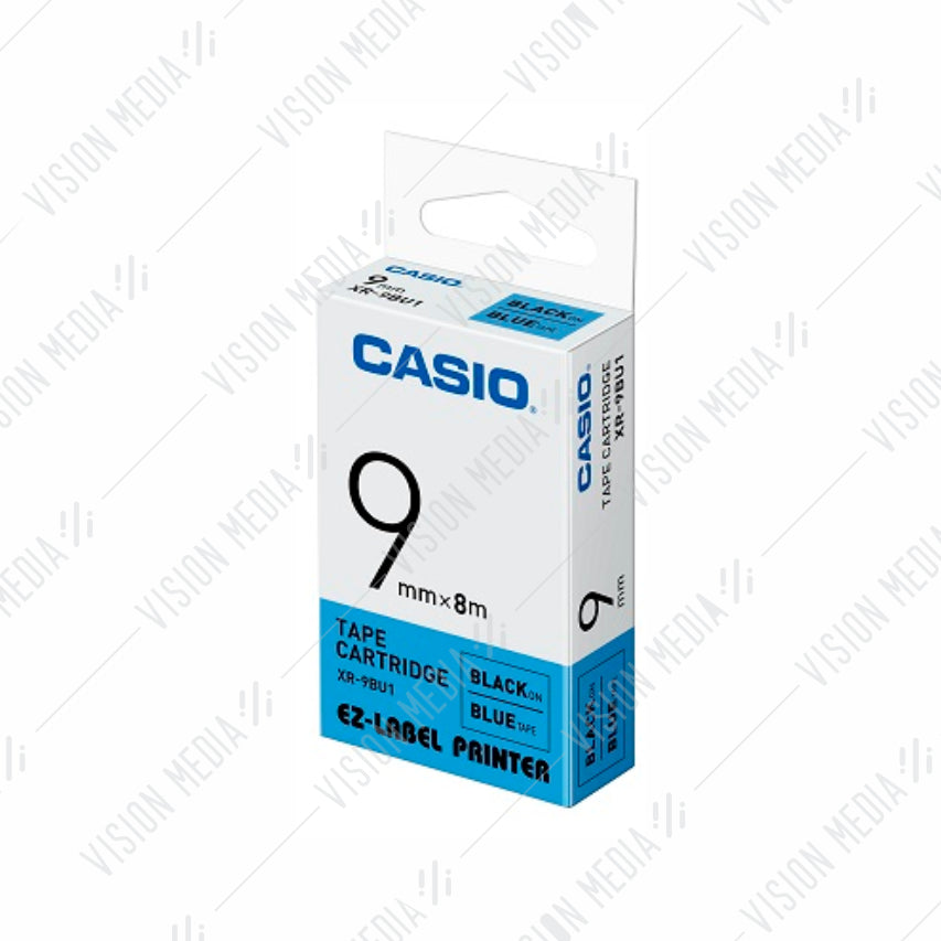 CASIO EZ-LABEL 9MM BLACK ON BLUE (XR-9BU1)