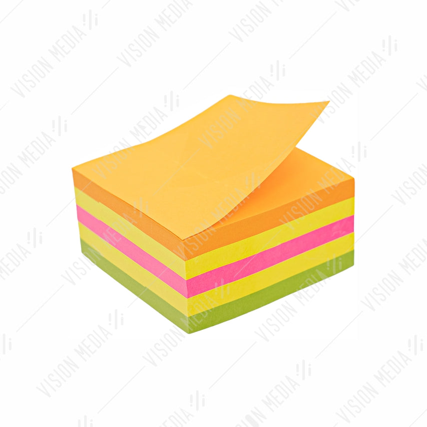 CBE NEON 4 COLOURS STICK ON NOTES 75MM X 75MM (14037)