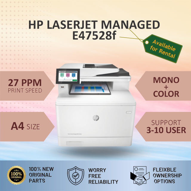 HP Color LaserJet Managed MFP E47528f (RENTAL)