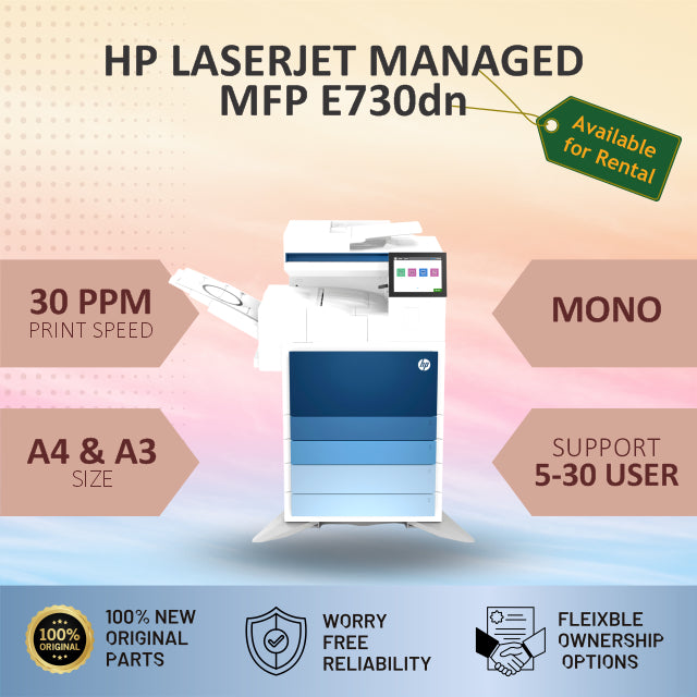 HP LaserJet Managed MFP E730dn (RENTAL)