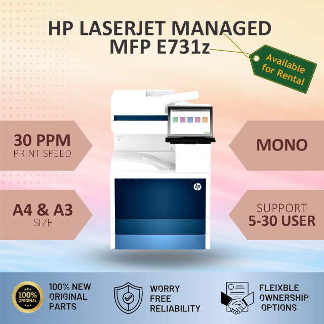 HP LaserJet Managed Flow MFP E731z (RENTAL)