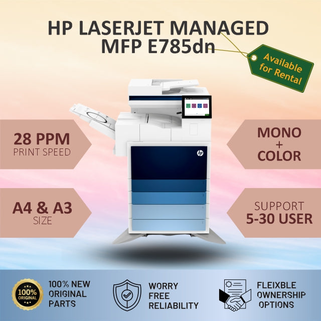 HP Color LaserJet Managed MFP E785dn (RENTAL)