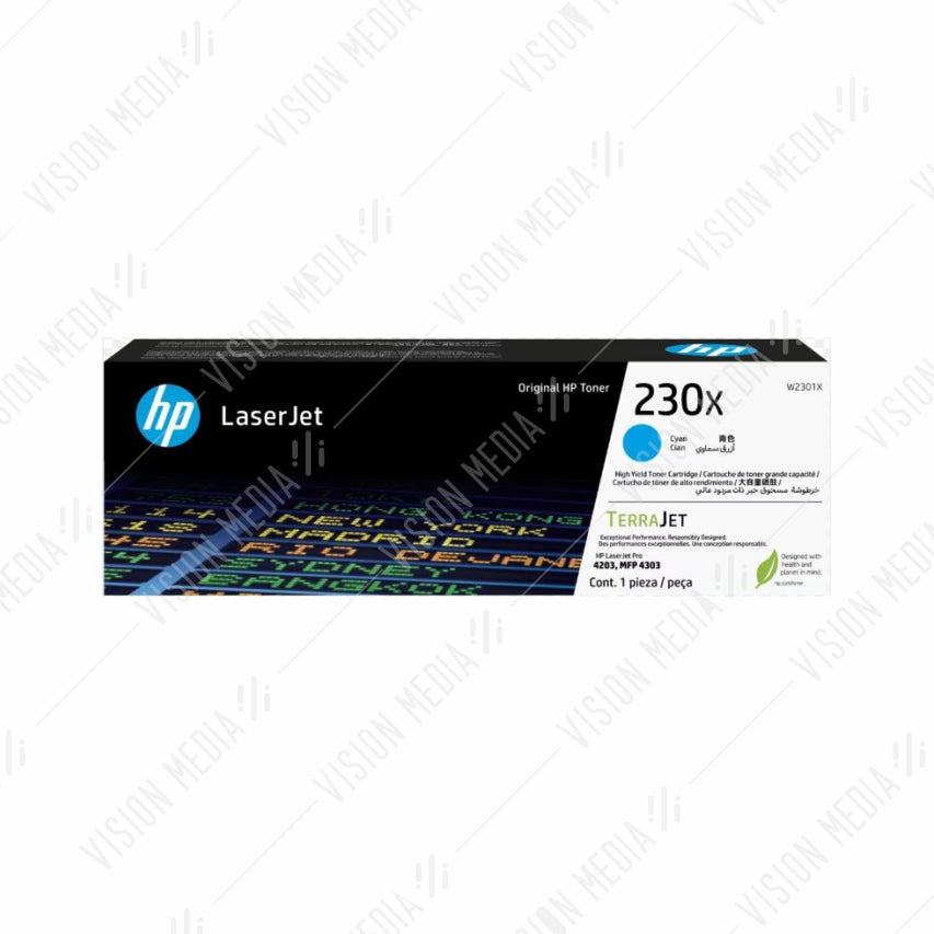 HP 230X HIGH YIELD CYAN TONER CARTRIDGE (W2301X)