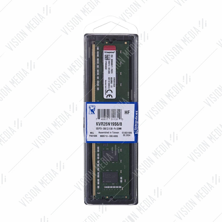 KINGSTON 8GB DDR4 2666MHZ CL19 DIMM (KVR26N19S6/8)