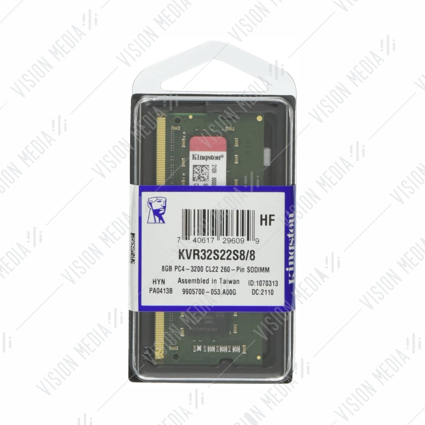 KINGSTON 8GB DDR4 3200MHZ CL22 SODIMM (KVR32S22S8/8)