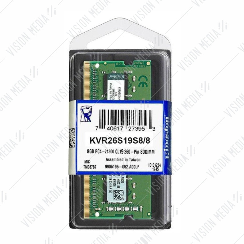 KINGSTON 8GB DDR4 2666MHZ CL19 SODIMM (KVR26S19S8/8)